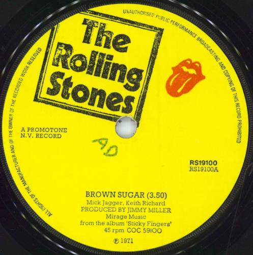 The Rolling Stones Brown Sugar - Solid - wol 7" vinyl single (7 inch record / 45) UK ROL07BR812584