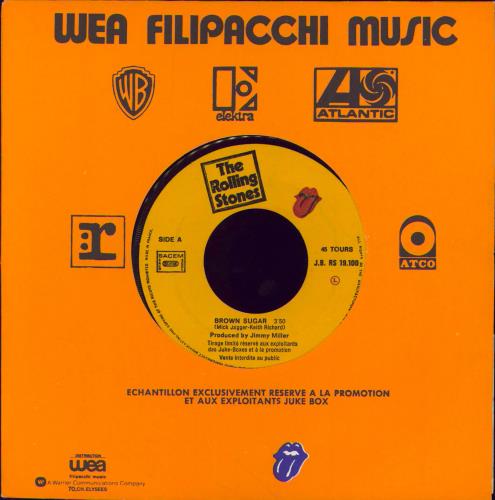 The Rolling Stones Brown Sugar 7" vinyl single (7 inch record / 45) French ROL07BR128332