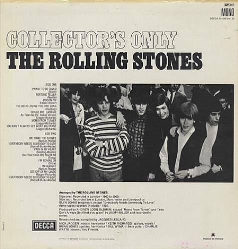 The Rolling Stones Collector's Only vinyl LP album (LP record) French ROLLPCO196936