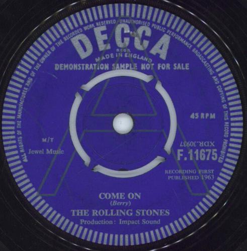 The Rolling Stones Come On - 'A' Label 7" vinyl single (7 inch record / 45) UK ROL07CO793782