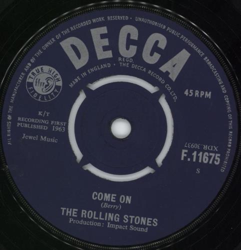The Rolling Stones Come On - Red Border 7" vinyl single (7 inch record / 45) Danish ROL07CO345487
