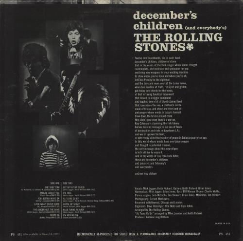 The Rolling Stones December's Children vinyl LP album (LP record) US ROLLPDE671263