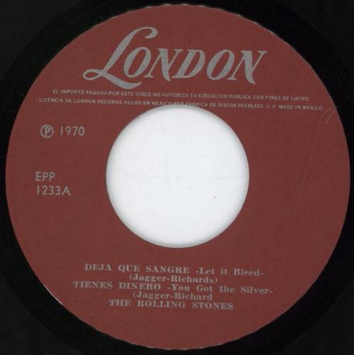 The Rolling Stones Deja Que Sangre - 3RD 7" vinyl single (7 inch record / 45) Mexican ROL07DE170655