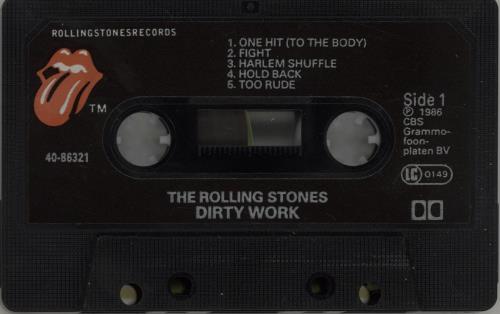 The Rolling Stones Dirty Work cassette album Dutch ROLCLDI684375