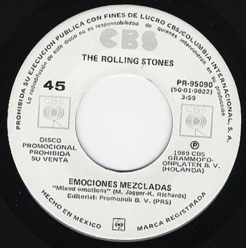 The Rolling Stones Emociones Mezcladas - Mixed Emotions 7" vinyl single (7 inch record / 45) Mexican ROL07EM120492