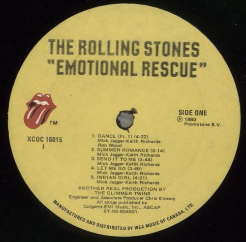 The Rolling Stones Emotional Rescue + Poster vinyl LP album (LP record) Canadian ROLLPEM581535