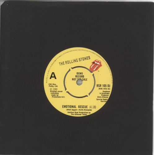 The Rolling Stones Emotional Rescue - A Label 7" vinyl single (7 inch record / 45) UK ROL07EM42352