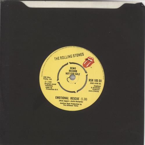The Rolling Stones Emotional Rescue - A Label 7" vinyl single (7 inch record / 45) UK ROL07EM42352
