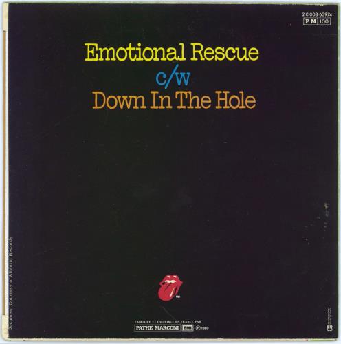 The Rolling Stones Emotional Rescue 7" vinyl single (7 inch record / 45) French ROL07EM38601
