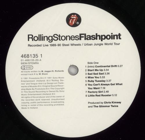The Rolling Stones Flashpoint - Cover Sticker vinyl LP album (LP record) UK ROLLPFL877418