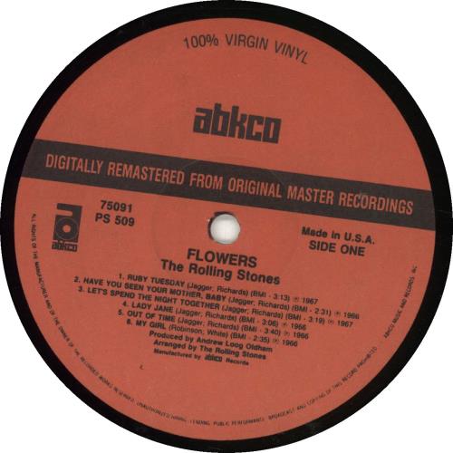 The Rolling Stones Flowers - Barcoded vinyl LP album (LP record) US ROLLPFL692082