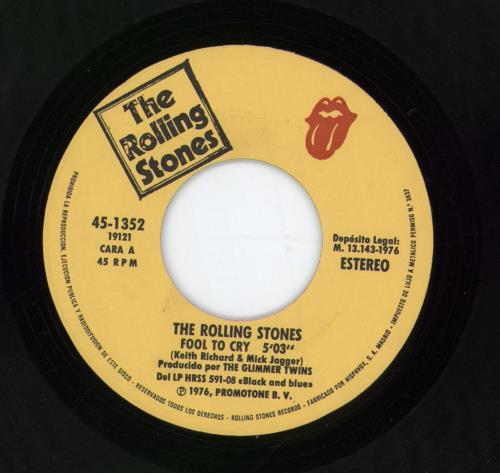 The Rolling Stones Fool To Cry 7" vinyl single (7 inch record / 45) Spanish ROL07FO44869