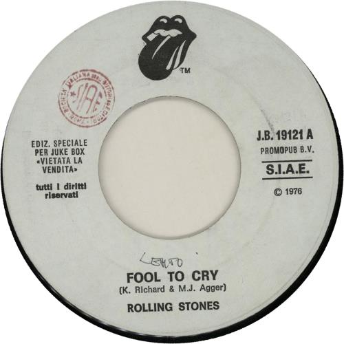 The Rolling Stones Fool To Cry 7" vinyl single (7 inch record / 45) Italian ROL07FO646675