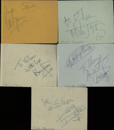 The Rolling Stones Full Set Of 1966 Autographs memorabilia New Zealand ROLMMFU644414
