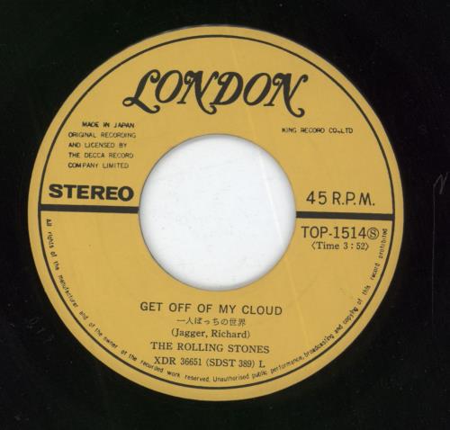The Rolling Stones Get Of My Cloud 7" vinyl single (7 inch record / 45) Japanese ROL07GE457789