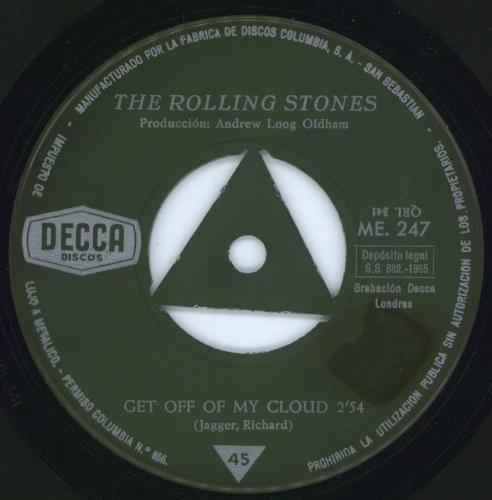 The Rolling Stones Get Off Of My Cloud - 2 Disc With Different Labels 7" vinyl single (7 inch record / 45) Spanish ROL07GE778461