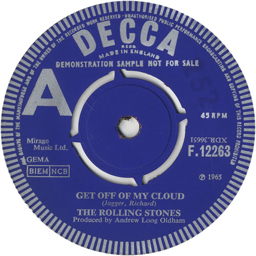 The Rolling Stones Get Off Of My Cloud - Demo 7" vinyl single (7 inch record / 45) UK ROL07GE449902