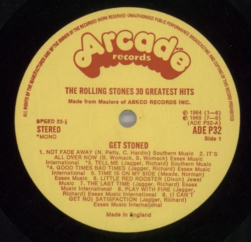 The Rolling Stones Get Stoned - 30 Greatest Hits - EX 2-LP vinyl record set (Double LP Album) UK ROL2LGE730655