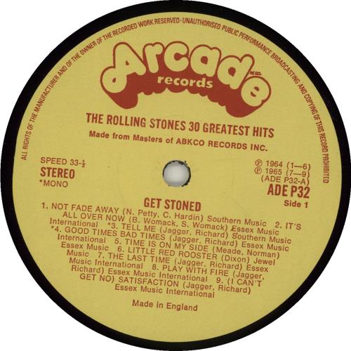 The Rolling Stones Get Stoned - 30 Greatest Hits 2-LP vinyl record set (Double LP Album) UK ROL2LGE93573