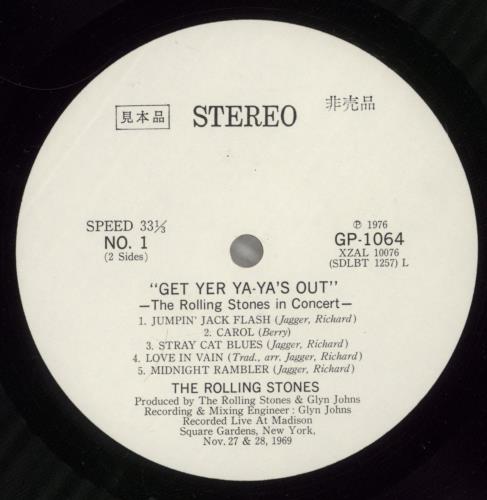 The Rolling Stones Get Yer Ya-ya's Out! vinyl LP album (LP record) Japanese ROLLPGE101304