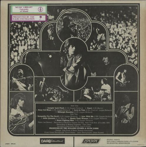 The Rolling Stones Get Yer Ya-Ya's Out vinyl LP album (LP record) Colombian ROLLPGE237780