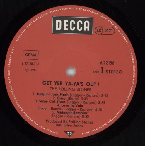 The Rolling Stones Get Yer Ya-Ya's Out vinyl LP album (LP record) German ROLLPGE314521