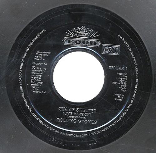 The Rolling Stones Gimme Shelter (Live Version) - Jukebox 7" vinyl single (7 inch record / 45) UK ROL07GI41044