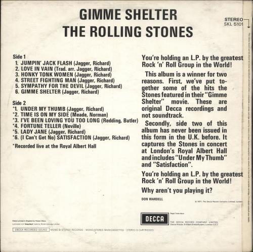 The Rolling Stones Gimme Shelter - 1st - Misprint vinyl LP album (LP record) UK ROLLPGI744196