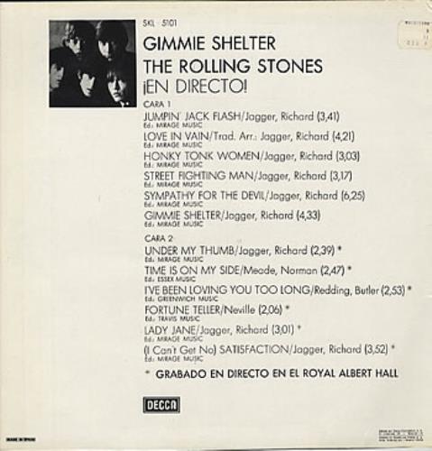 The Rolling Stones Gimme Shelter vinyl LP album (LP record) Spanish ROLLPGI232902