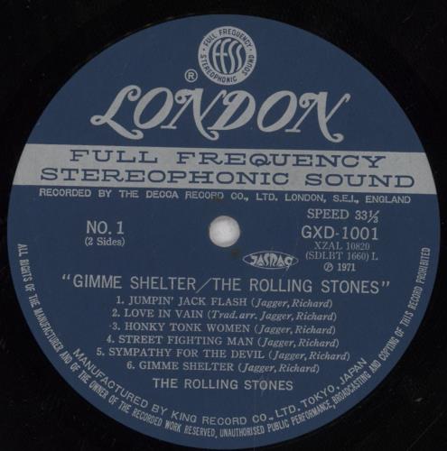 The Rolling Stones Gimme Shelter vinyl LP album (LP record) Japanese ROLLPGI318586