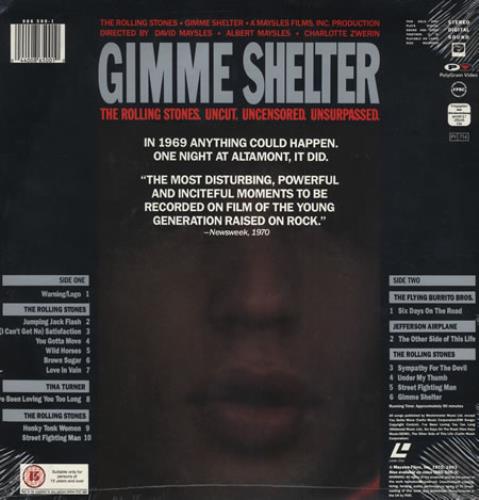 The Rolling Stones Gimme Shelter laserdisc / lazerdisc German ROLLZGI65583
