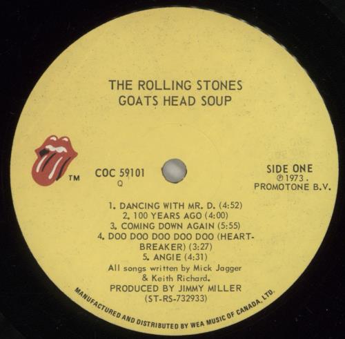 The Rolling Stones Goats Head Soup - Complete - EX vinyl LP album (LP record) Canadian ROLLPGO879259