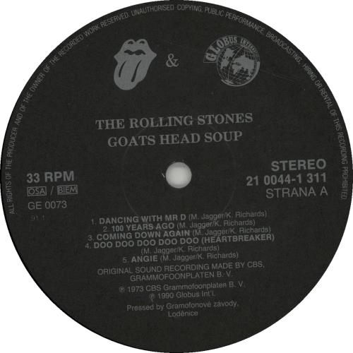 The Rolling Stones Goats Head Soup vinyl LP album (LP record) Czech ROLLPGO648929