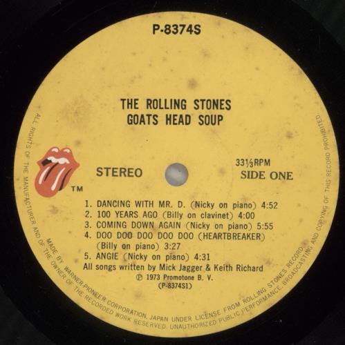 The Rolling Stones Goats Head Soup vinyl LP album (LP record) Japanese ROLLPGO880639
