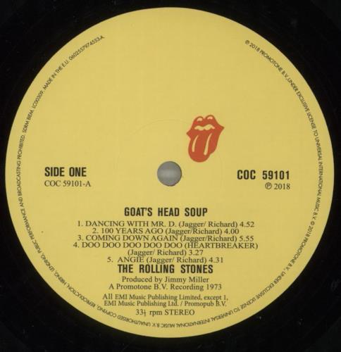 The Rolling Stones Goats Head Soup vinyl LP album (LP record) US ROLLPGO882793