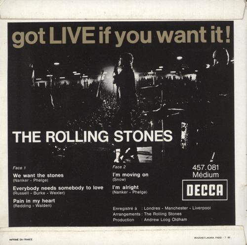The Rolling Stones Got Live If You Want It EP - 7-65 - Hexagonal 7" vinyl single (7 inch record / 45) French ROL07GO215095