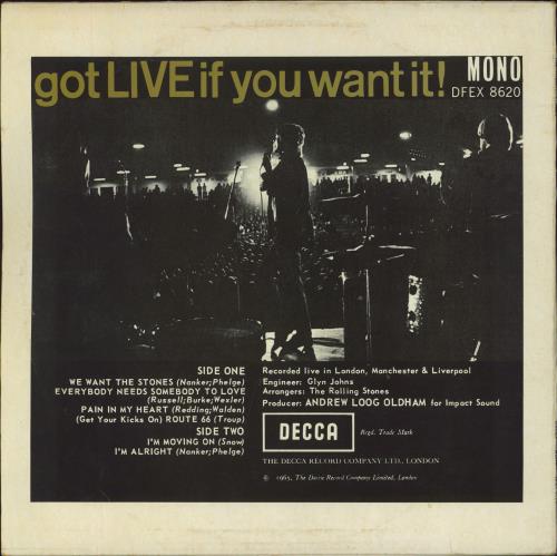 The Rolling Stones Got Live If You Want It EP - EX 12" vinyl single (12 inch record / Maxi-single) UK ROL12GO796532