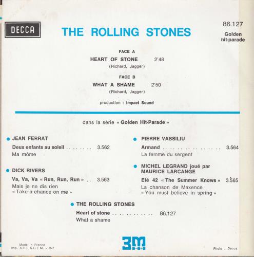The Rolling Stones Heart Of Stone - Golden Hit-Parade - 3m 7" vinyl single (7 inch record / 45) French ROL07HE64385