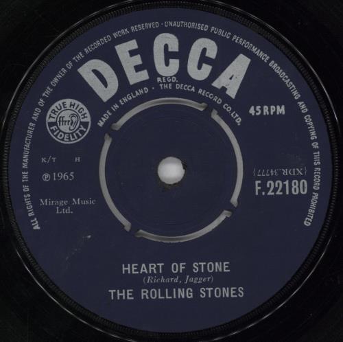 The Rolling Stones Heart Of Stone 7" vinyl single (7 inch record / 45) Danish ROL07HE781269