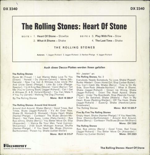 The Rolling Stones Heart Of Stone 7" vinyl single (7 inch record / 45) German ROL07HE793462