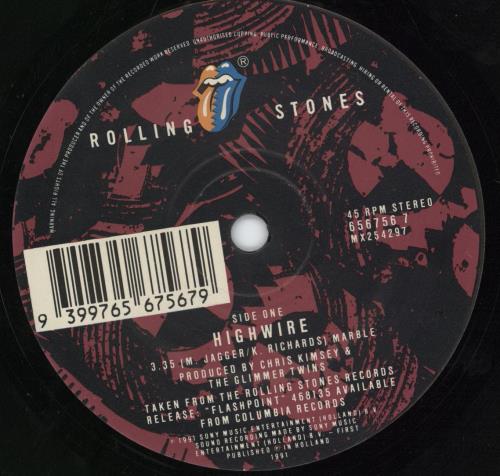The Rolling Stones High Wire 7" vinyl single (7 inch record / 45) Australian ROL07HI778657
