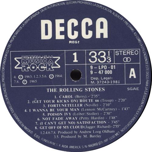 The Rolling Stones Historia De La Musica Rock vinyl LP album (LP record) Spanish ROLLPHI59624