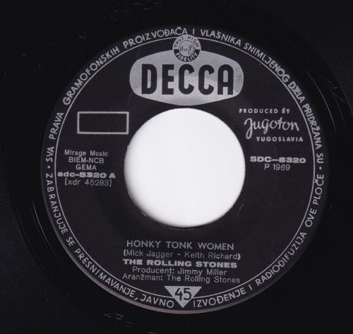 The Rolling Stones Honky Tonk Woman 7" vinyl single (7 inch record / 45) Yugoslavian ROL07HO87446