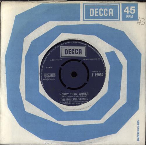The Rolling Stones Honky Tonk Women - 2nd (c) 7" vinyl single (7 inch record / 45) UK ROL07HO815911