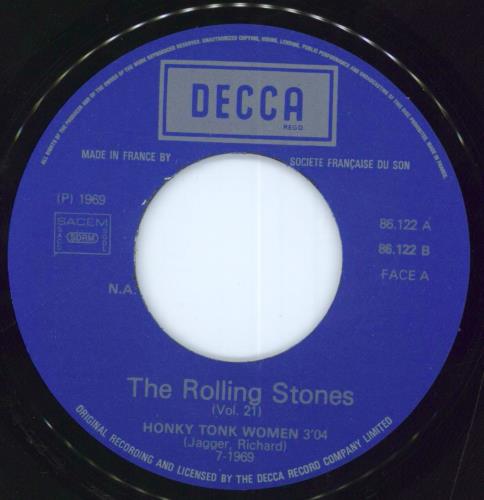 The Rolling Stones Honky Tonk Women - EX 7" vinyl single (7 inch record / 45) French ROL07HO813220