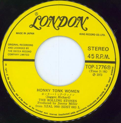 The Rolling Stones Honky Tonk Women - Original Pressing 7" vinyl single (7 inch record / 45) Japanese ROL07HO117262