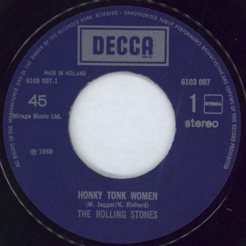 The Rolling Stones Honky Tonk Women 7" vinyl single (7 inch record / 45) Dutch ROL07HO212517