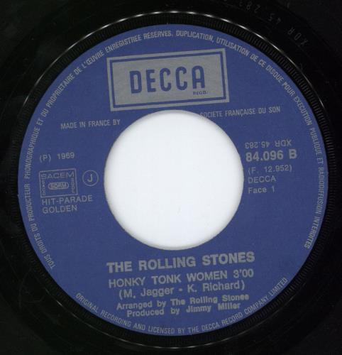 The Rolling Stones Honky Tonk Women 7" vinyl single (7 inch record / 45) French ROL07HO776985