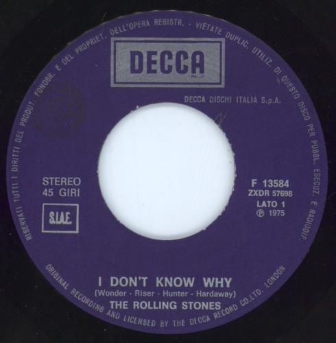 The Rolling Stones I Don't Know Why 7" vinyl single (7 inch record / 45) Italian ROL07ID804544
