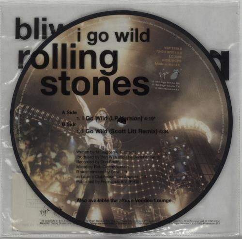 The Rolling Stones I Go Wild - Numbered 7" vinyl picture disc (7 inch picture disc single) UK ROL7PIG48566